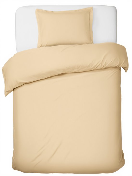 HUSH Living Dekbedovertrek - 100% katoen - 144TC - soepel en ademend - 140x220+20cm - zand