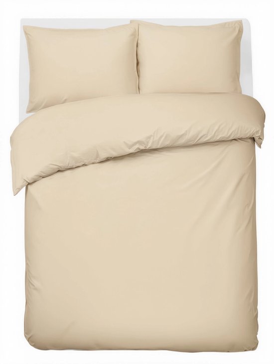 HUSH Living Dekbedovertrek - 100% katoen - 144TC - soepel en ademend - 200x220+20cm - 2 x 60x70cm kussenslopen - zand