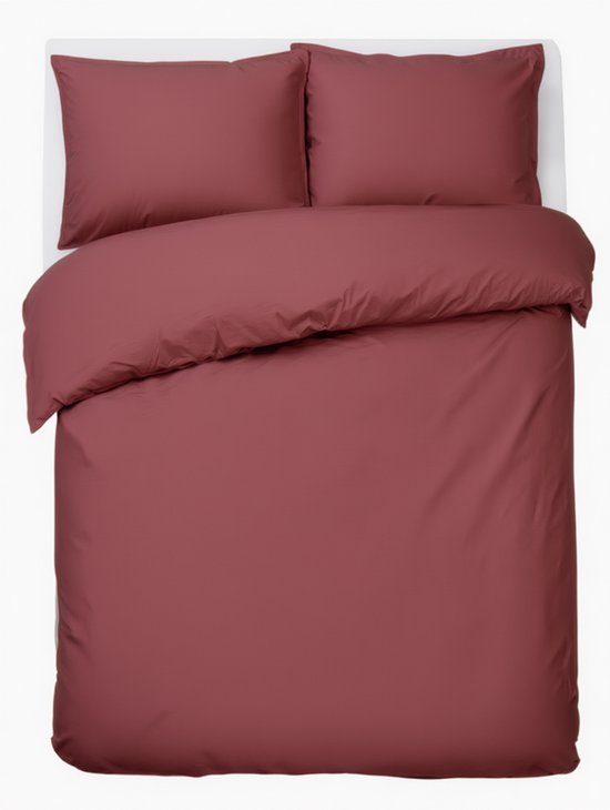 HUSH Living Dekbedovertrek - 100% katoen - 144TC - soepel en ademend - 200x220+20cm - bordeaux