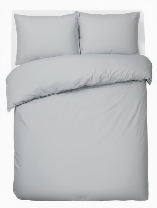 HUSH Living Dekbedovertrek - 100% katoen - 144TC - soepel en ademend - 240x220+20cm - lichtgrijs