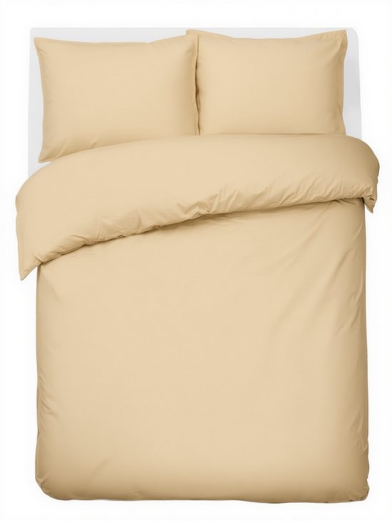 HUSH Living Dekbedovertrek - 100% katoen - 144TC - soepel en ademend - 240x220+20cm - zand