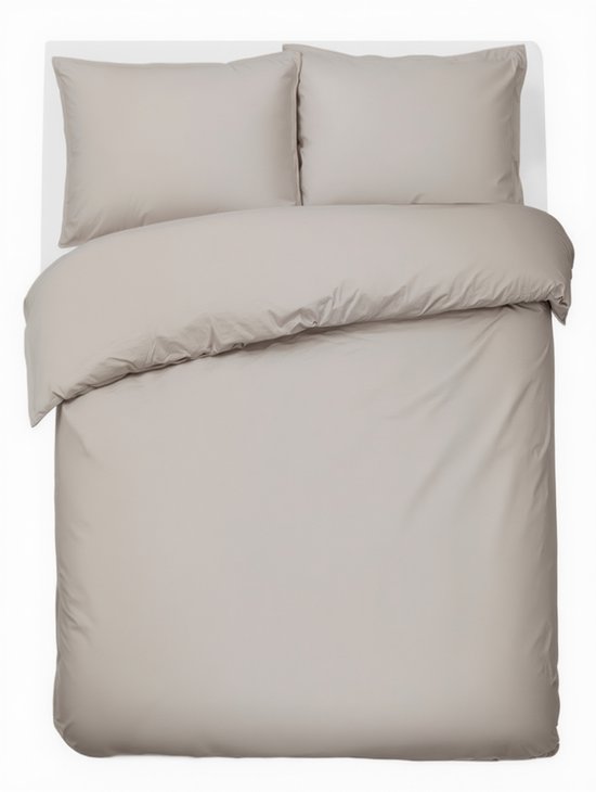 HUSH Living Dekbedovertrek percale - 100% katoen - 200TC - extra fris en koel - sterk en slijtvast - 200x220+20cm - lichtgrijs