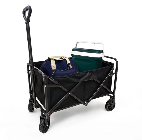 HUSH Outdoor - Bolderkar - Opvouwbaar - met Verstelbare Trekstang - Lichtgewicht - 120kg Draagkracht -Zwart