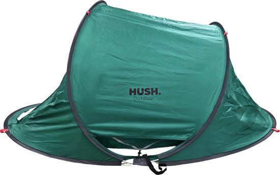 HUSH Outdoor Camping tent - pop up systeem - met ophanghaakje en opbergvakken -inc. draagzak van Merkloos