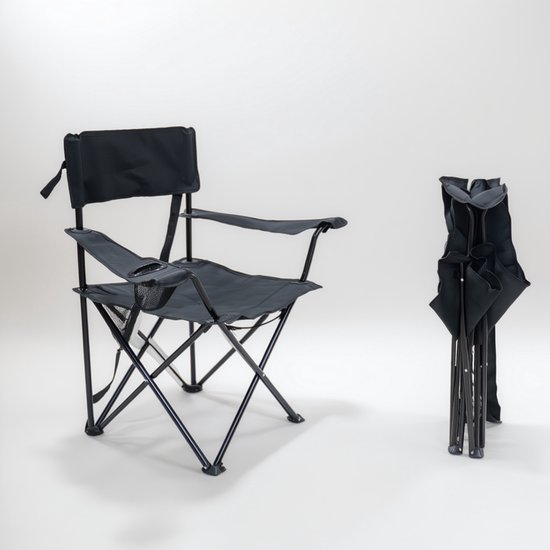 HUSH Outdoor Campingstoel - lichtgewicht - opvouwbaar - bekerhouder - 80*50*50cm