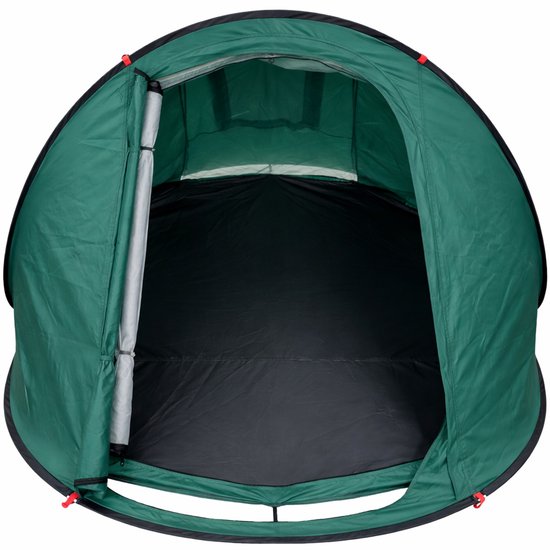 HUSH Outdoor Campingtent 3 persoons - pop up systeem - met ophanghaakje en opbergvakken -inc. draagzak van Merkloos