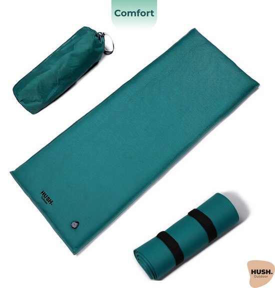 HUSH Outdoor Slaapmat comfort - Incl. draagzak - geïntegreerd ventiel - lichtgewicht - 192×70×4.5cm van Merkloos