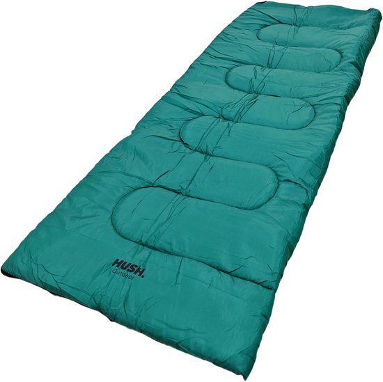 Hush Outdoor Slaapzak - incl draagzak met handvat - extra lange rits-puller - vanaf 15 graden - 190 x 72cm van Merkloos