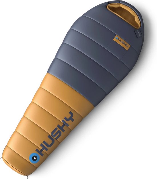 Husky mummyslaapzak dons Dexter short 2024 -15°C - 200 cm - Blauw met Oranje van Husky