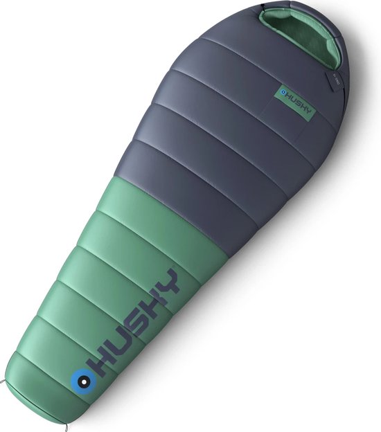 Husky mummyslaapzak dons Dinis 2024 -10°C - 220 cm - Blauw met Mint van Husky