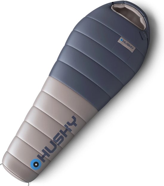 Husky mummyslaapzak dons Dopy 2024 -25°C - 220 cm - Blauw met Grijs van Husky