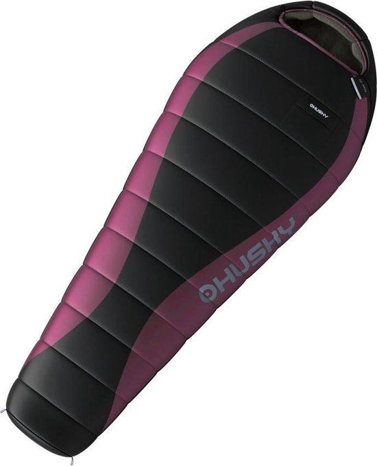 Husky mummyslaapzak Drape 20 voor dames -20°C 200 x 80 cm - Zwart/Paars van Husky