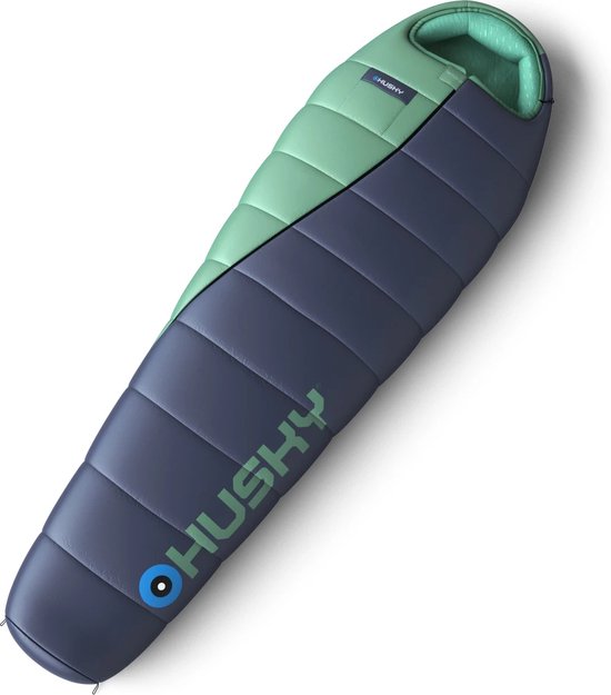 Husky mummyslaapzak Emotion 2024 -20°C - 210 cm - Blauw met Mint van Husky