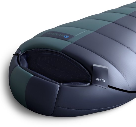 Husky mummyslaapzak ThermoPro Fleury -20°C - 210 x 85 cm - Blauw met Turquoise van Husky