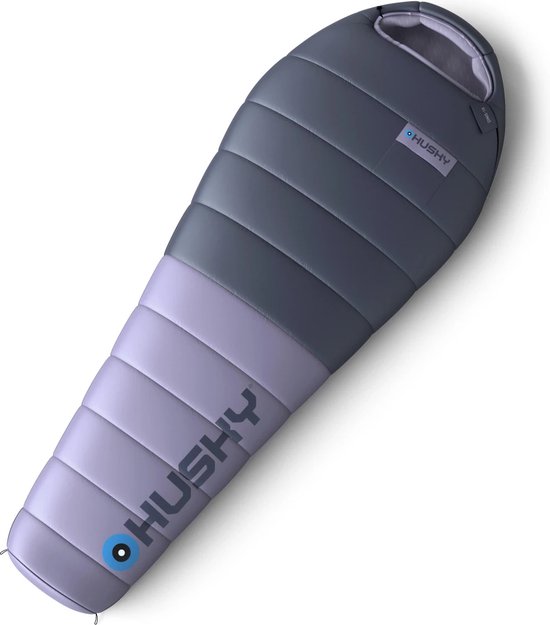 Husky mummyslaapzak voor dames dons Dinis 2024 -10°C - 200 cm - Blauw met Paars van Husky