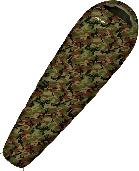 Husky mummyslaapzak voor kinderen Junior Army -10°C 2024 - 190 cm - Camo Groen van Husky