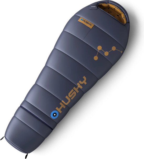 Husky mummyslaapzak voor kinderen Magic -15°C Mustard 2024 150-180 cm - Blauw-Geel van Husky