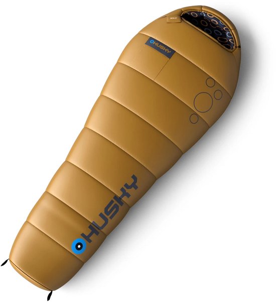 Husky mummyslaapzak voor kinderen Merlot -10°C Mustard 2024 - 170 cm - Geel van Merkloos