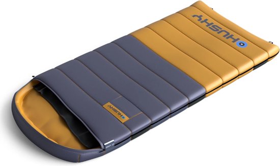 Husky slaapzak dekenmodel dons Drafy 2024 -20°C - 220 cm - Blauw met Oranje van Husky