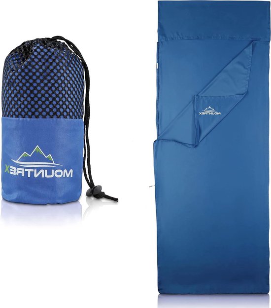 Huttenslaapzak - zomerslaapzak voor binnen en buiten - 1 stuk - blauw - 220 x 90 cm van High Peak