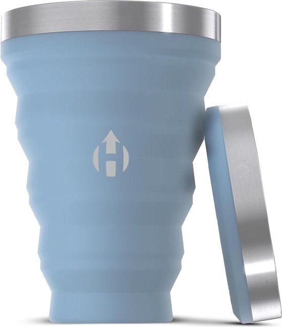 Hydaway 16 oz Silicone Steel Edge Collapsible Cup - Portable Drinking Cup for Beer Water Soda Party Camping Backpacking Hiking - Foldable Travel Cups Silicone Foldable Cup van $