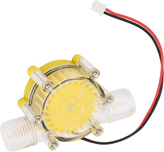 Hydro-elektrische Pomp - Waterkracht Generator - Hernieuwbare Energie - Laag Geluidsniveau - 12 x 10 x 4 cm - Transparant Geel