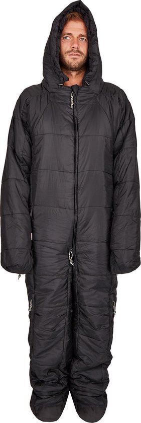 Hygger Nanuk Caviar Black L - Originele slaapzak met mouwen en pijpen, met zijn 3M Thinsulate-vulling is hij warm, lichtgewicht en klein om makkelijk op te rollen van Hygger