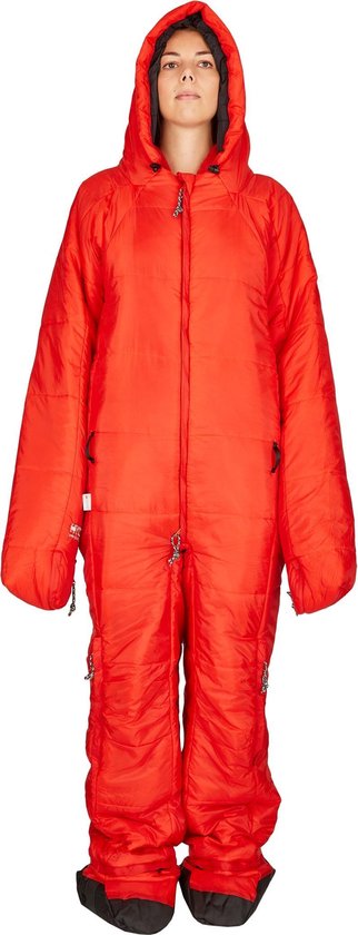 Hygger Nanuk Fiery Red L - Originele slaapzak met mouwen en pijpen, met zijn 3M Thinsulate-vulling is hij warm, lichtgewicht en klein om makkelijk op te rollen van Hygger