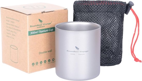 iBasingo Ti15154I Double Wall Titanium Cups 3-in-1 Mini Insulated Camping Cup Foldable Coffee Cups Lightweight Durable - ShopVlot