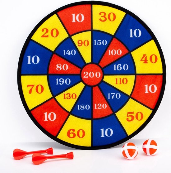 IBBO® - Dartbord Met Klittenband - Dartspel - 4-delig (2 Darts en 2 Balletjes) - 36 Cm - Jong - Meisje - Kind - Cadeau van IBBO