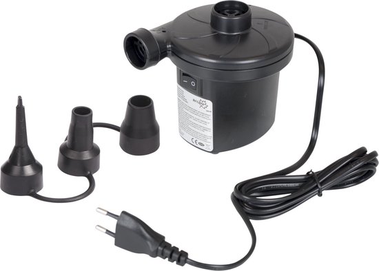 IBBO® - Elektrische Pomp - 230 Volt - Luchtpomp - elektrisch - 220v / 12v - 3 Adapter Plugs - Zwart - 450 Liter/min van Merkloos