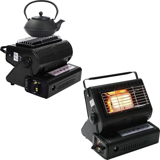 IBBO Shop - Kamping Gaskachel - Buitenkachel - Kachel - Terrasverwarmer - Camping gaskachel - Gas Heater - Verstelbaar - Draagbaar - Zwart van Merkloos