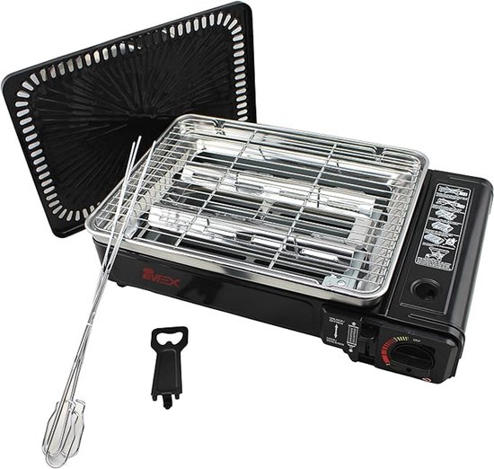 IBBO Shop - Party Grill - Camping gasbarbecue - Draagbare gasbarbecue -Camping kooktoestel - Dual fuel camping stov - Butaan gasstel - Outdoor kooktoestel van Merkloos