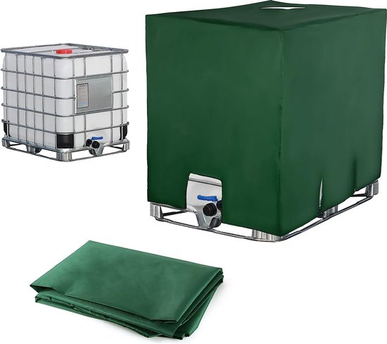 IBC tankhoes, watertank stofdichte anti-uv-beschermingsafdekking, beschermhoes, beschermhoes, beschermhoes, geschikt voor IBC-tankcontainer van 1000 liter, 120 x 100 x 116 cm, groen van Vogvigo