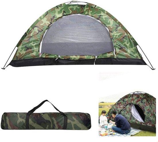 Ibenzoa® Duurzame Tweepersoons Kampeerdoos met Camouflageprint en Robuuste Constructie van Ibenzoa