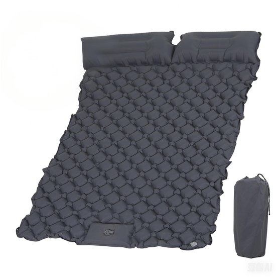 Ibenzoa® Zelfopblazende tweepersoons slaapmat met ultralicht ontwerp en geïntegreerde voetpomp voor outdoor avonturen