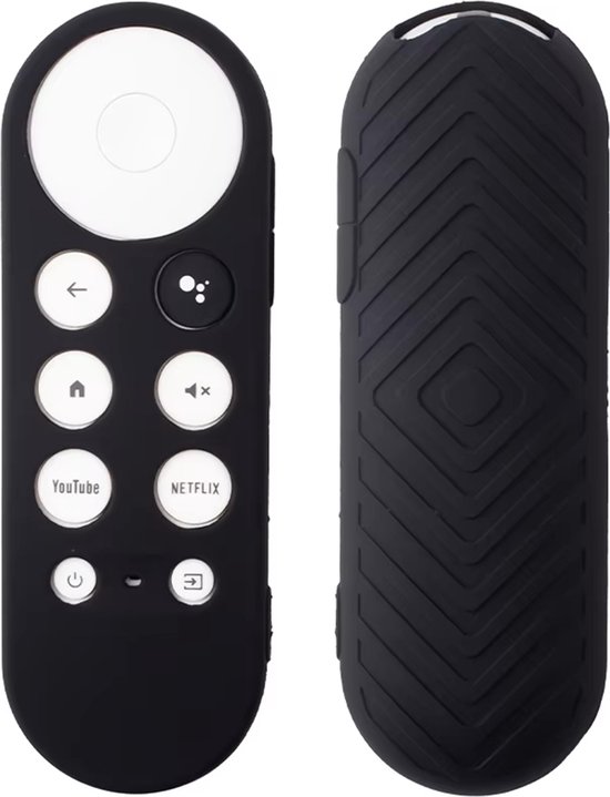 Ibley Beschermhoes voor Chromecast HD/4K afstandsbediening Zwart - remote case - Siliconen cover - Geschikt voor Chromecast afstandsbediening 2020 & nieuwer van Ibley