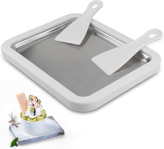 Ice Cream Roller Maker Pan voor Zelfgemaakte IJsrollen, Roestvrijstalen IJsplaat voor Frozen Yogurt en Gelato, Ideaal voor IJs Liefhebbers