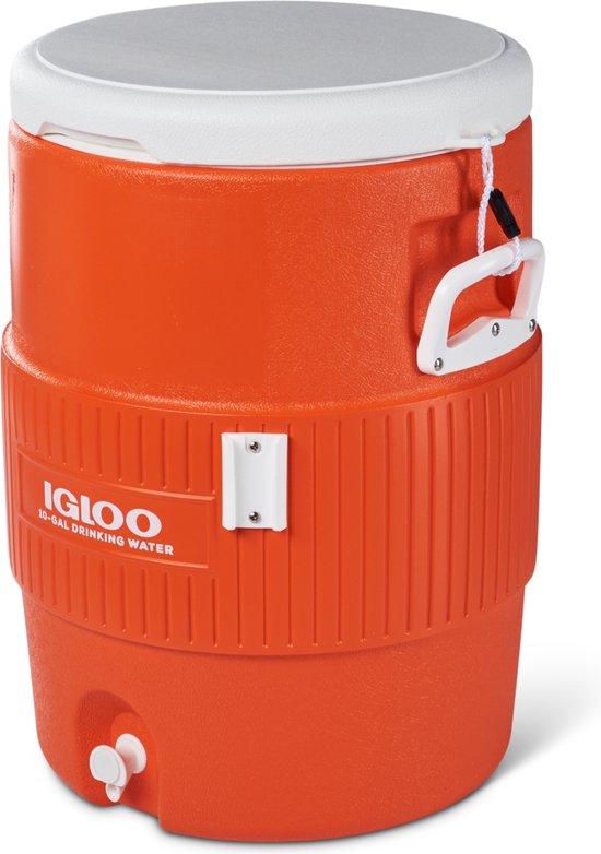 Igloo 10 Gallon Seat Top - Drankdispenser / drankkoeler inclusief bekerhouder - 37 Liter - Oranje van Igloo