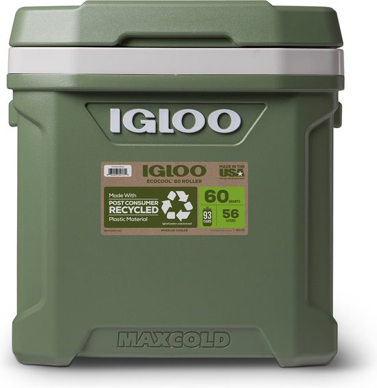 Igloo Ecocool Roller 60 passieve koelbox - 56L - Groen van Merkloos