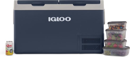 Igloo ICF 80DZ Compressor koelbox - Dual zone - 78L - 12/24/230v - Blauw - Wit van Merkloos
