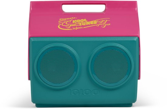 Igloo - Playmate Retro KoolTunes – Koelbox met Ingebouwde Bluetooth Speaker - 13 liter - groen -roze