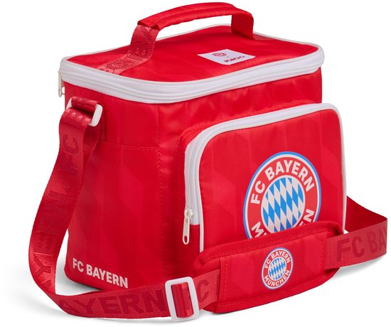 IGLOO Vierkante lunchtas - FC Bayern München - Gelicentieerd fanartikel - Rode koeltas met clublogo - Geïsoleerde lunchbox met schouderband van Merkloos