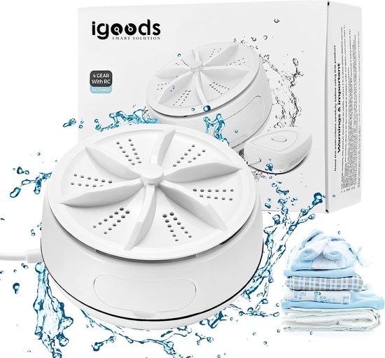 Igoods Draagbare Wasmachine - Vlekkenverwijderaar - Mini Wasmachine - 4 Versnellingen - UV Reiniging - 2kg Opslag van Igoods