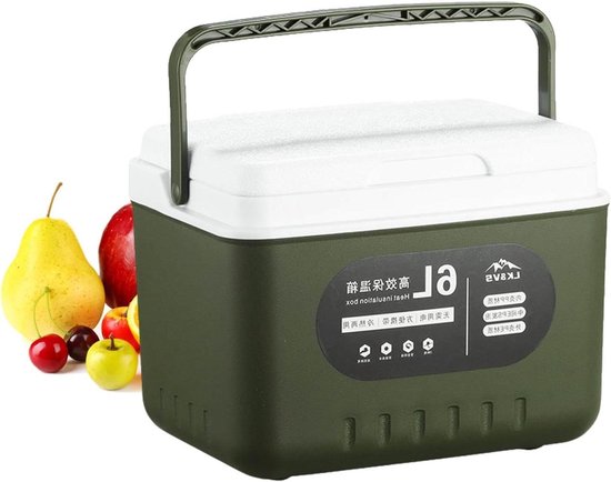 Ijsbox Koelbox - Lunchbox Isolatiebox - Buitenactiviteiten Bewaren - Drielaagse Isolatiestructuur - 5.4 QT - Legergroen
