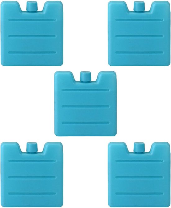 Ijsboxen - Koel elementen - Eten koel houden - Herbruikbaar en lekvrij - 5 stuks - Cyaanblauw