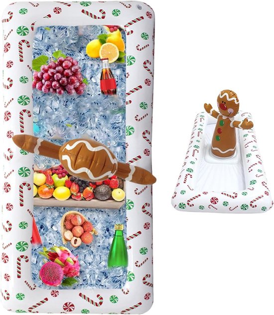 IJsbuffet Drankkoeler - Langdurige Opblaasbare Koeltafel | Houder Peperkoek Man Vorm Koelcontainer | Coolingg Houder Containerr voor Buiten, Binnen, Feest Picknick