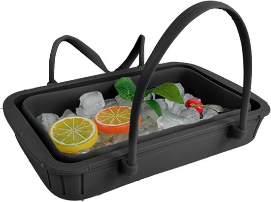IJsemmer - Silicone Cooler - Dranken Koelen - Vouwbaar Ontwerp - 22x11.5x12 cm - Zwart