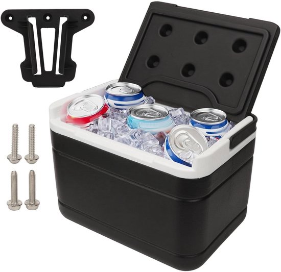 IJskoeler Trolley - Koelbox Wagen - Drankjes Koel Houden - Superieure Isolatie - 6L Capaciteit - Zwart