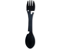 Ikgaopavontuur Reisbestek Spork (Aluminium / RVS) - lichtgewicht bestek to go set - lepel, mes en vork in één multitool reisbestekset van Ikgaopavontuur